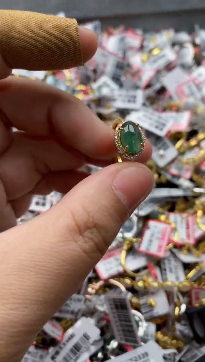 【闪购商品】翡翠戒指银S925镶嵌55555---7