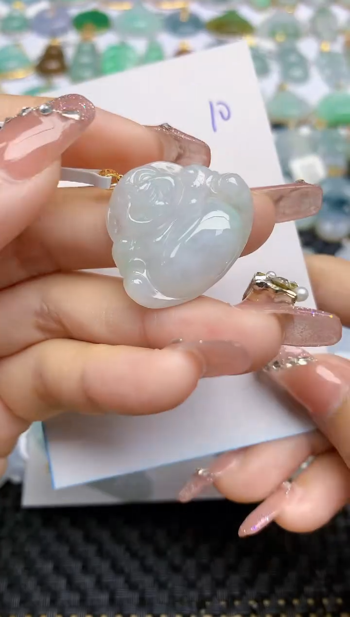 【闪购商品】翡翠颈饰18K金镶嵌天然A货翡翠 10