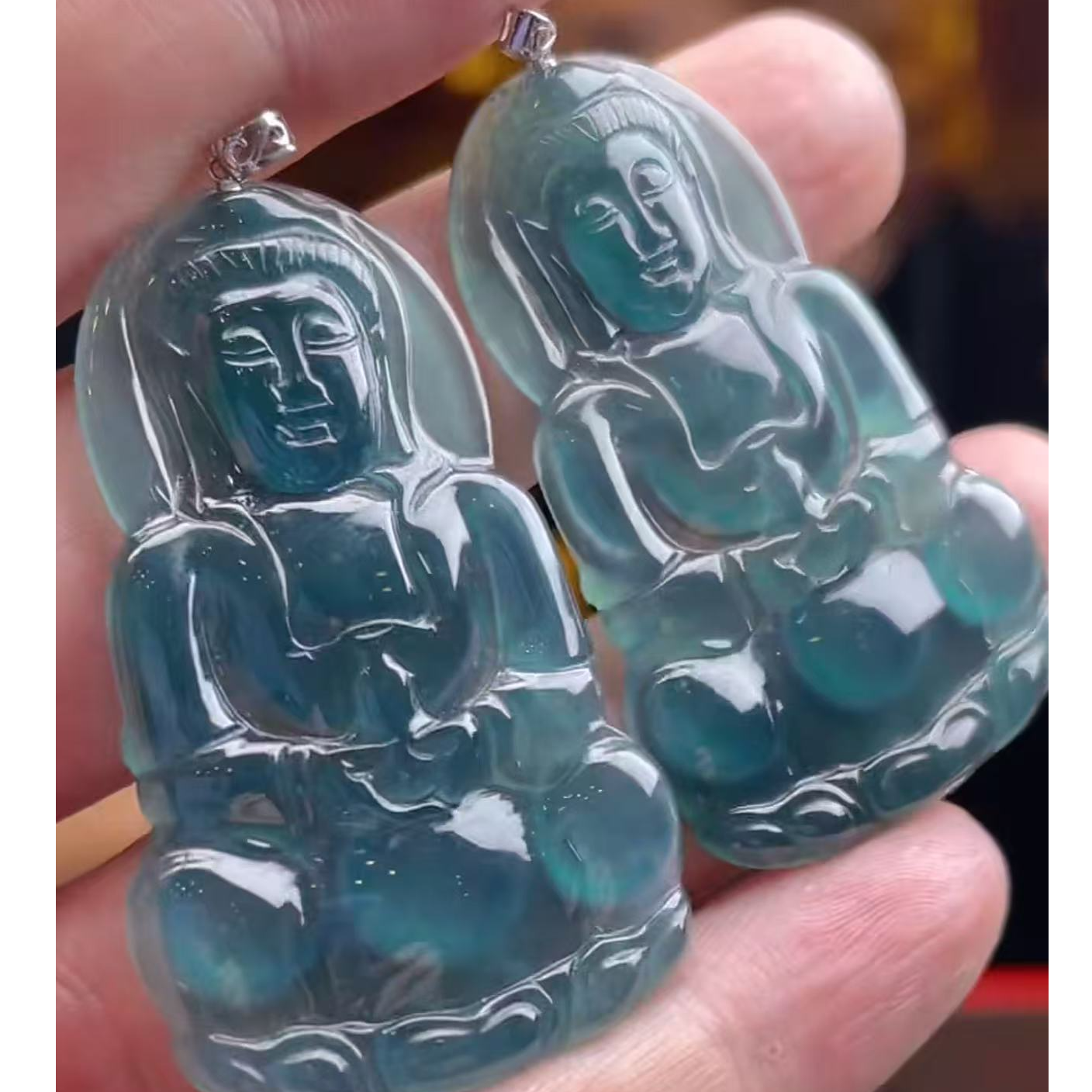 【玉经纶】182259/Q49-天然A货翡翠吊坠-多样性发其一