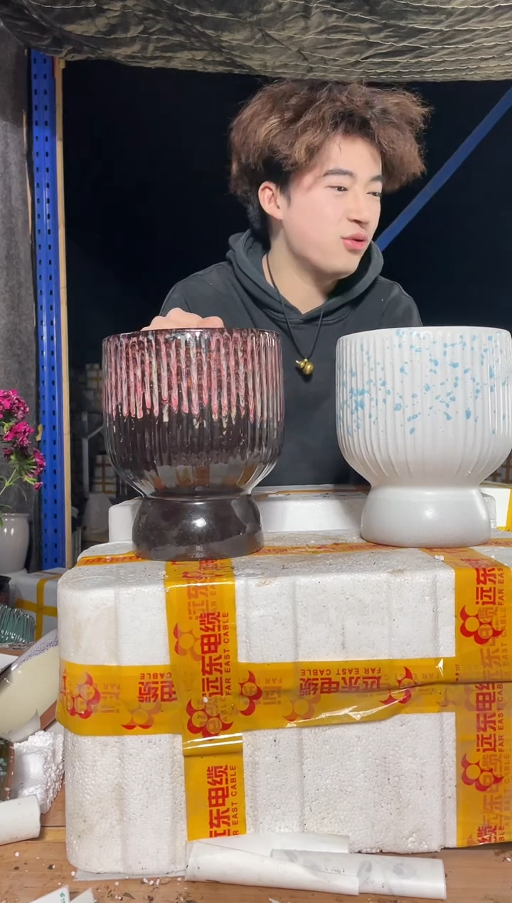 紫砂花盆宜兴紫砂粗陶花盆18*22