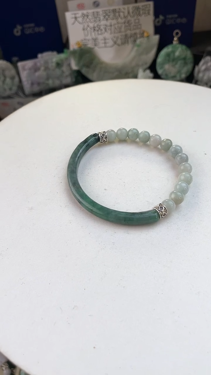未镶嵌手链翡翠手工定制默认微瑕主播介绍为准
