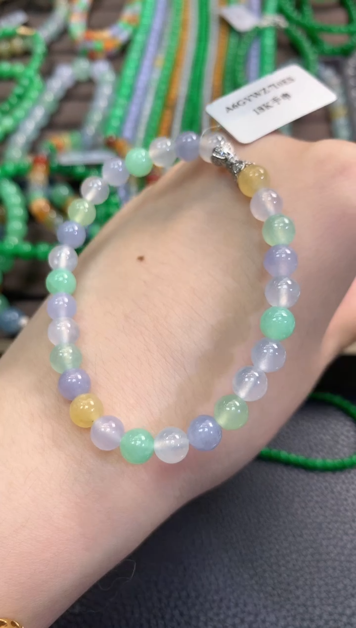 未镶嵌手串翡翠春日珠宝 C84紫货有色差