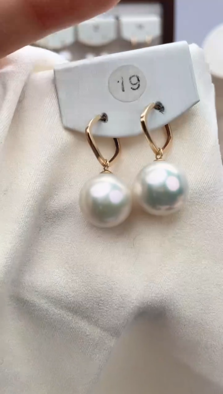 【闪购商品】淡水珍珠耳饰18K金镶嵌14-13