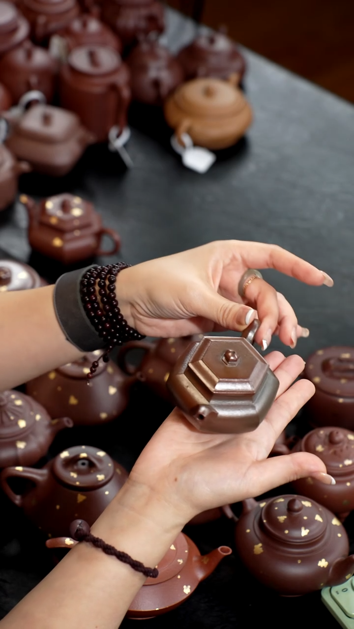 茶壶紫砂梓*柴烧底槽青大彬六方140cc