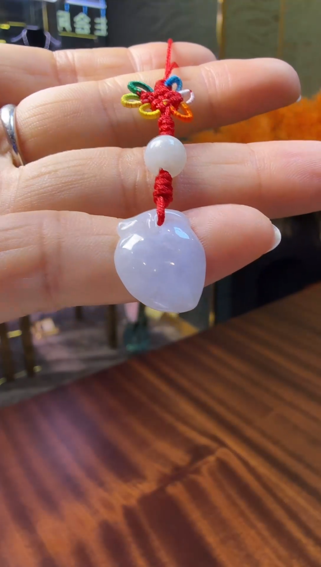 【闪购商品】翡翠颈饰未镶嵌翡翠桃子手机链