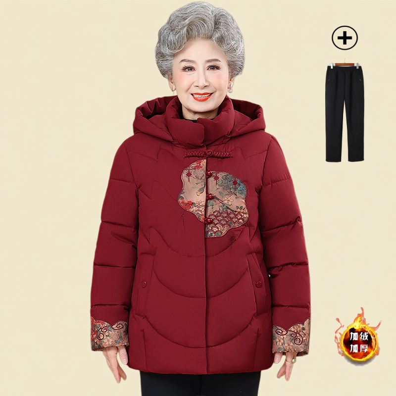 中老年人冬装棉服女奶奶秋冬外套老太太加绒加厚棉袄妈妈保暖衣服