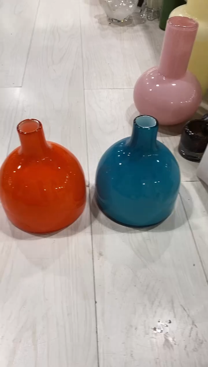 心**萨慕忆家手作琉璃花瓶一对