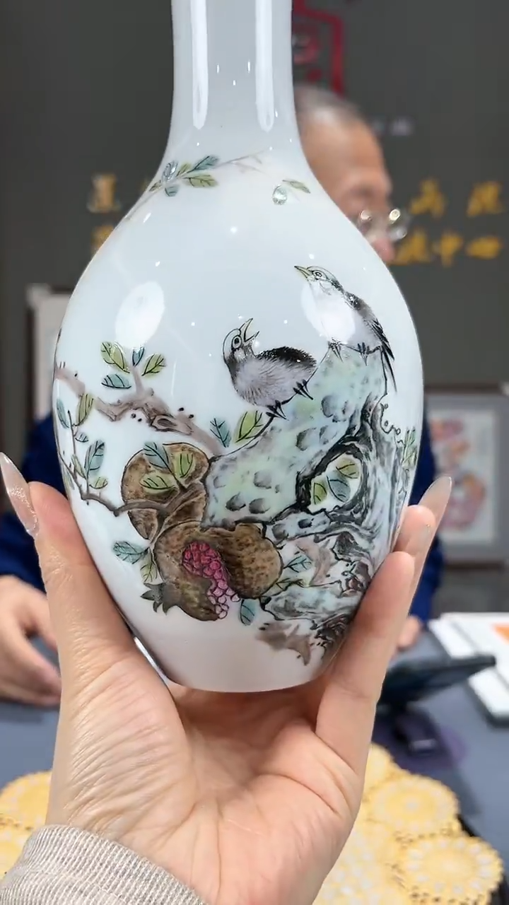 【闪购商品】官窑瓷画院242官窑瓷画院多子多福橄榄瓶