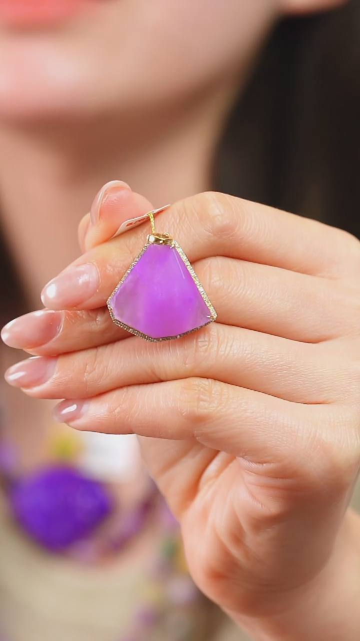 苏纪石（舒俱来）18K金镶嵌吊坠(不含链)7