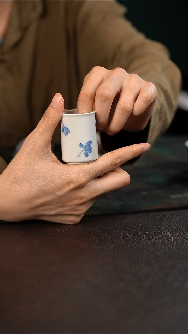 杯聚澜堂兰花头拇指杯