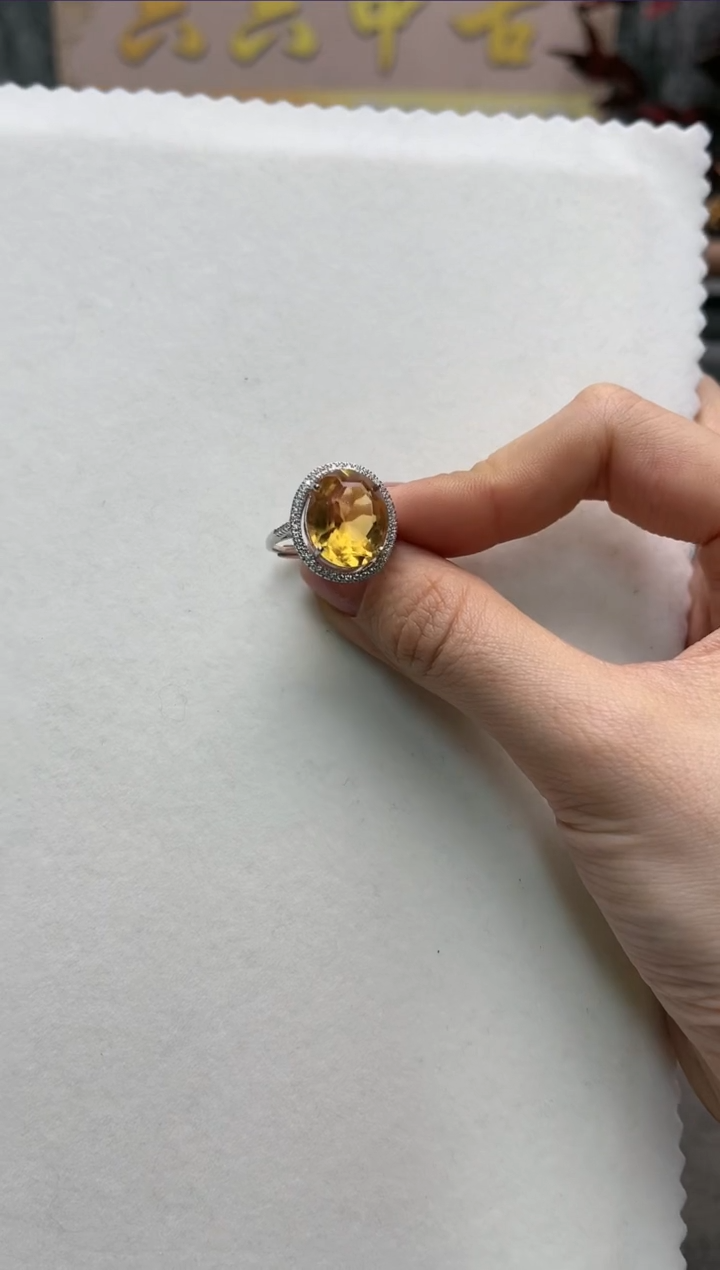 【闪购商品】水晶戒指银S925镶嵌aj4617