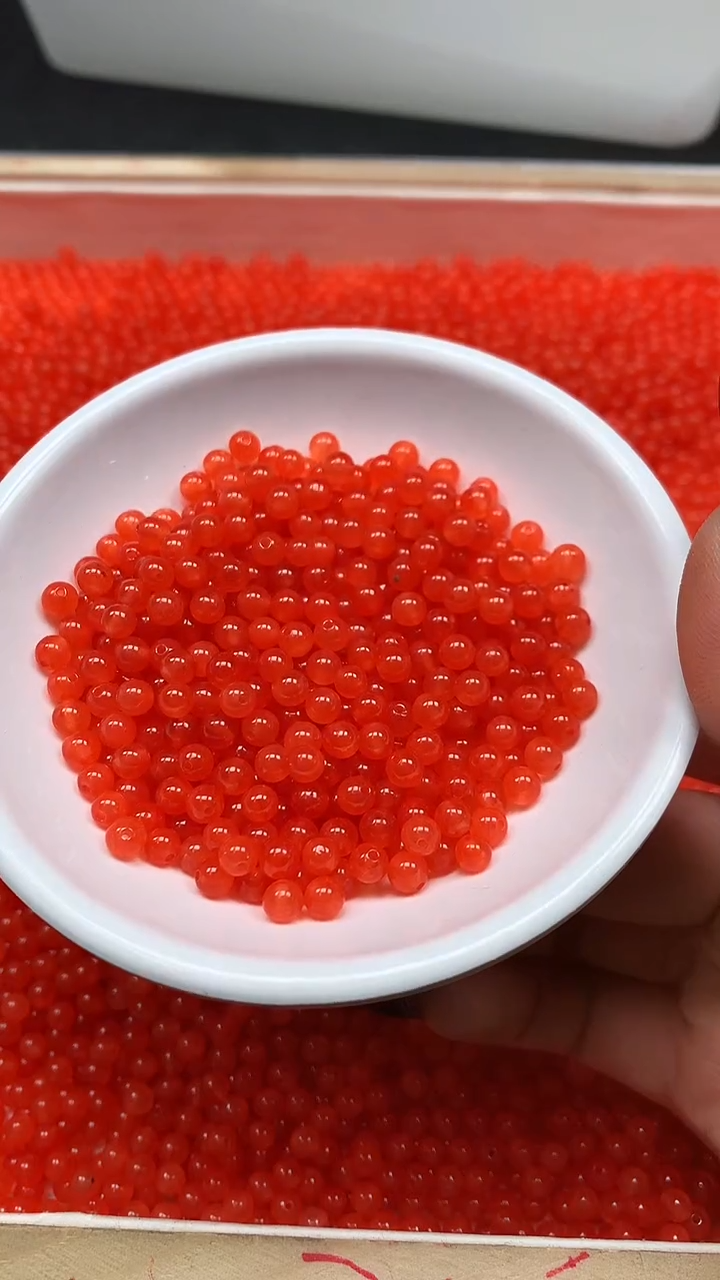 未镶嵌散珠南红玛瑙A1555 冰橘南红4mm110个8元