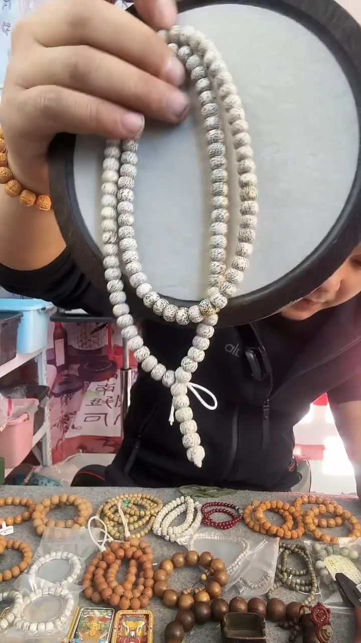 手串星月菩提干磨顺白108