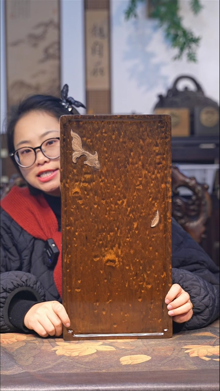 金丝楠小叶桢楠阴沉料满花湿泡茶盘  8