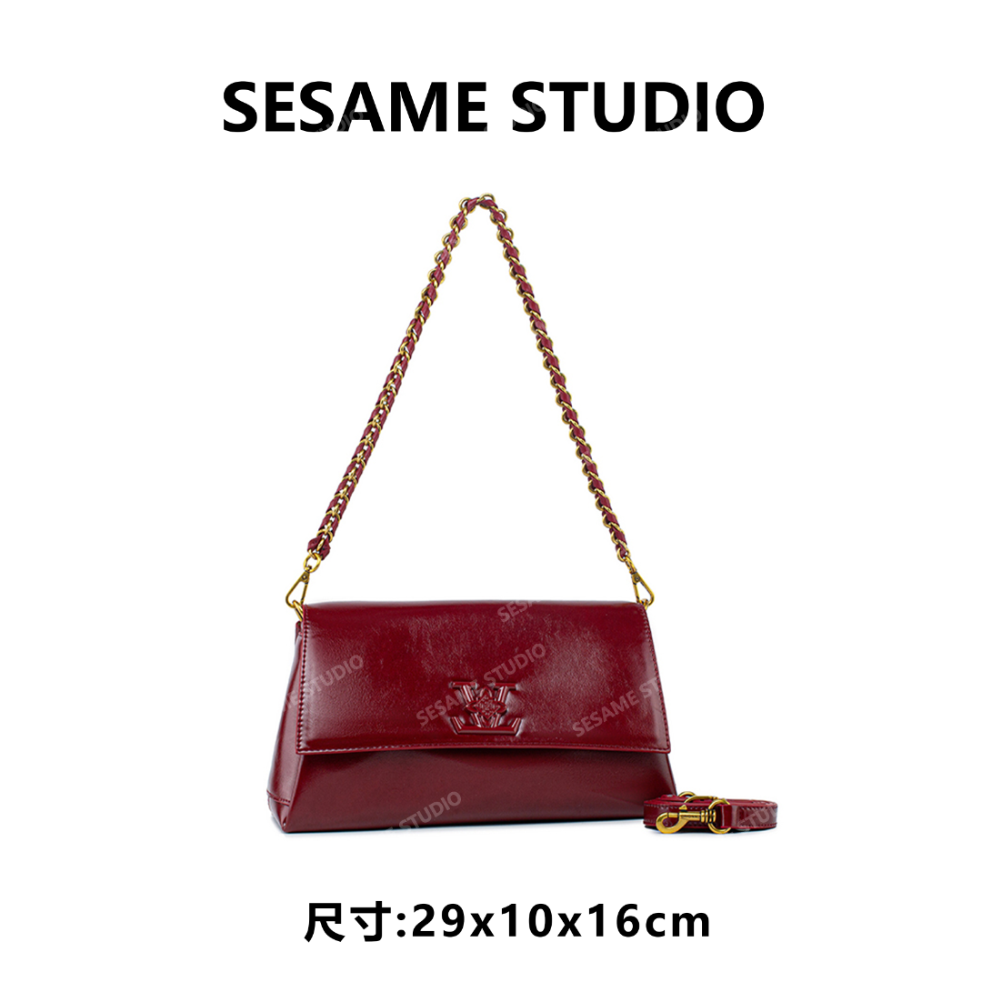 【芝麻集】QYX-81778-安可拉红RAIN.CUN休闲时尚百搭腋下女包