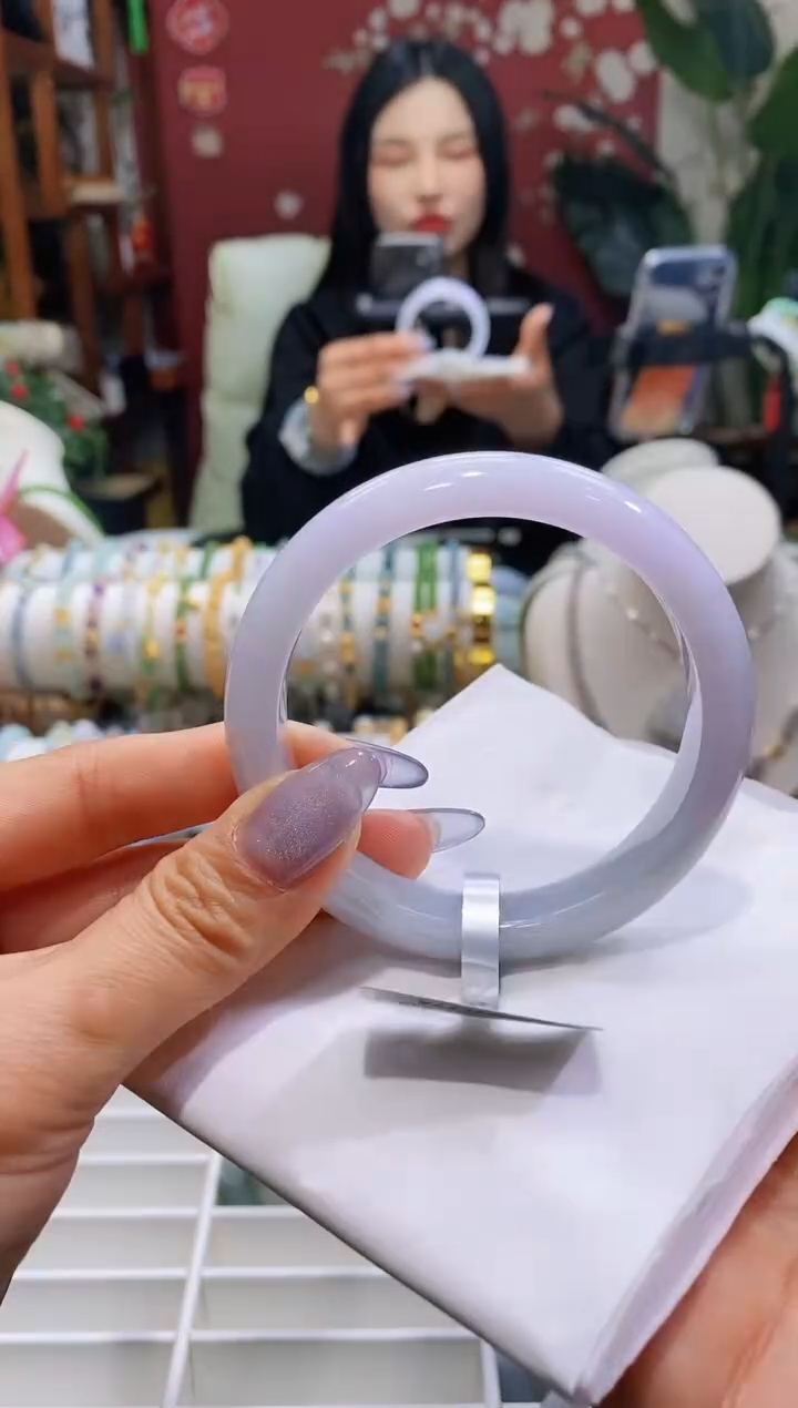 【闪购商品】翡翠手镯未镶嵌26紫色显白58.8/11.2*8.2