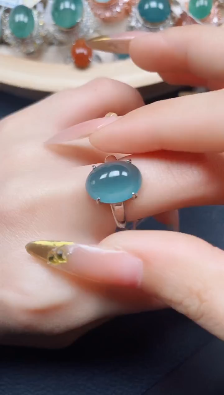 【闪购商品】翡翠戒指银S925镶嵌翡翠