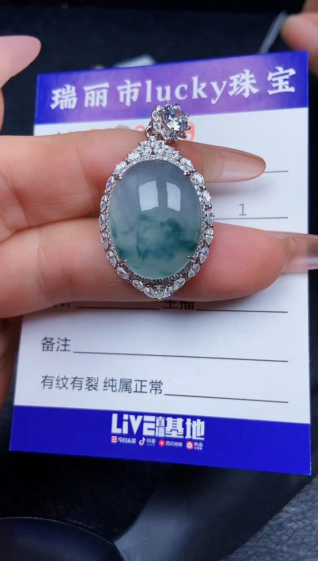 翡翠银S925镶嵌颈饰0129