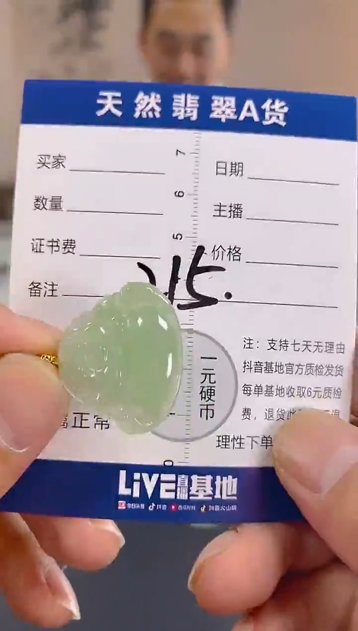 颈饰18K金镶嵌翡翠纯天然缅甸翡翠A货