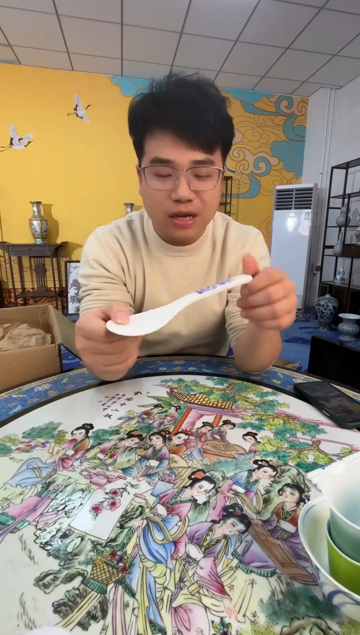 摆件瓷景德镇瓷器饭勺