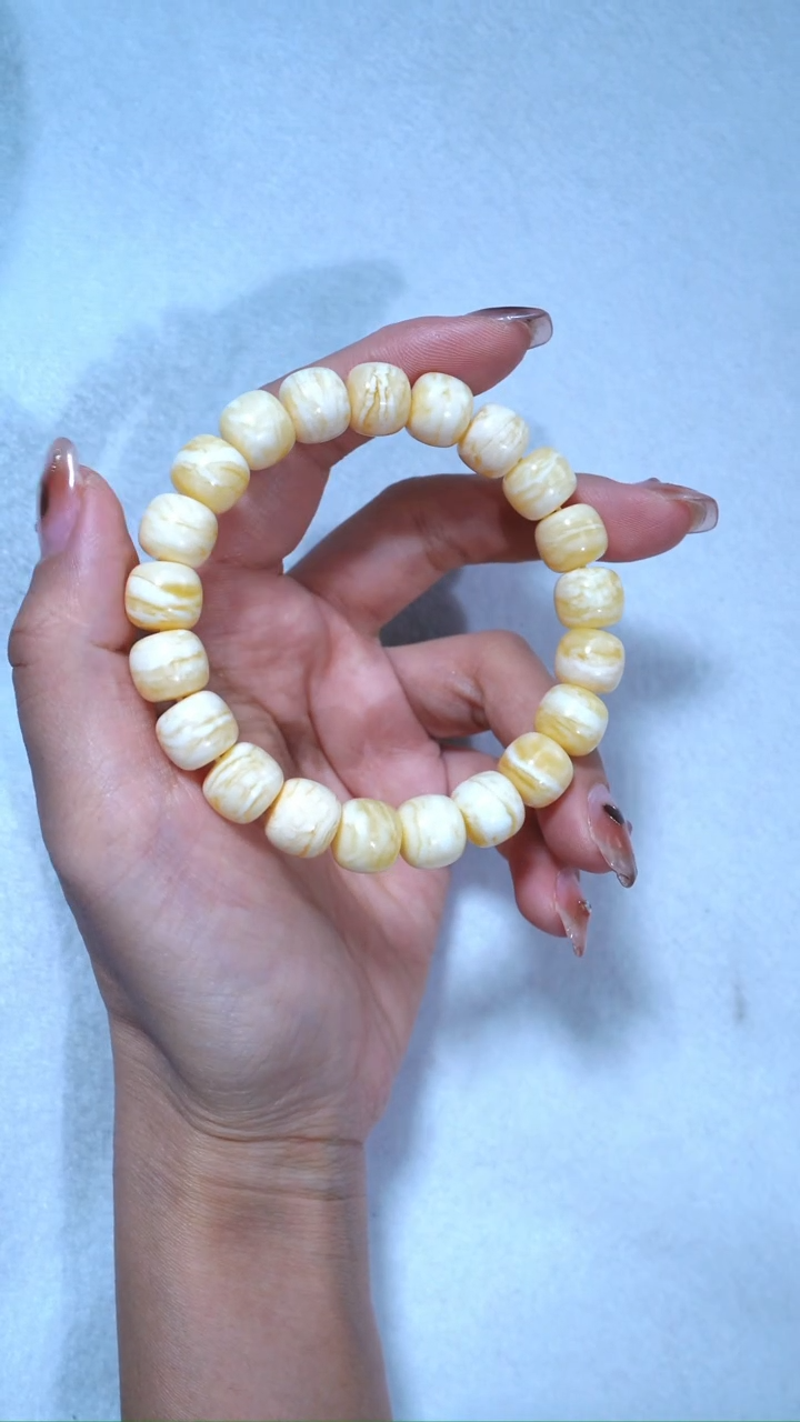 【闪购商品】蜜蜡手链未镶嵌11.3mm同料级别虎皮纹千层雪