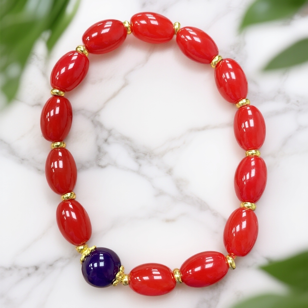 尺寸约12mm*8mm13颗玉石玛瑙手串小米珠hjt