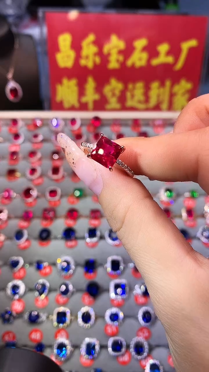 【闪购商品】红宝石戒指银S925镶嵌1111