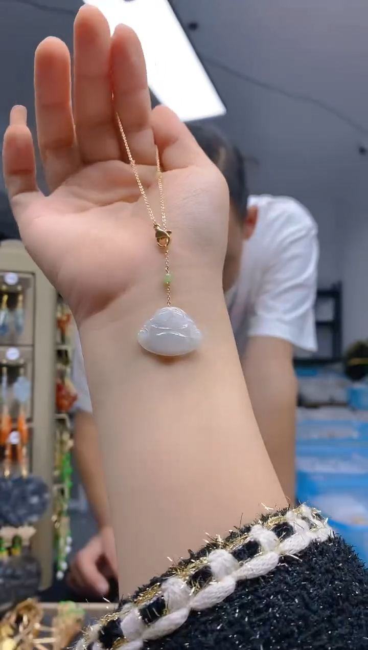 【闪购商品】翡翠耳饰合金145翡翠锁骨链