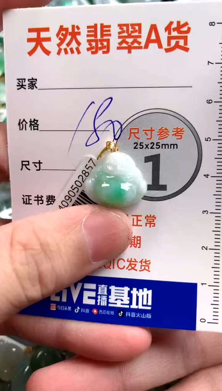 【闪购商品】翡翠颈饰18K金镶嵌0916840184