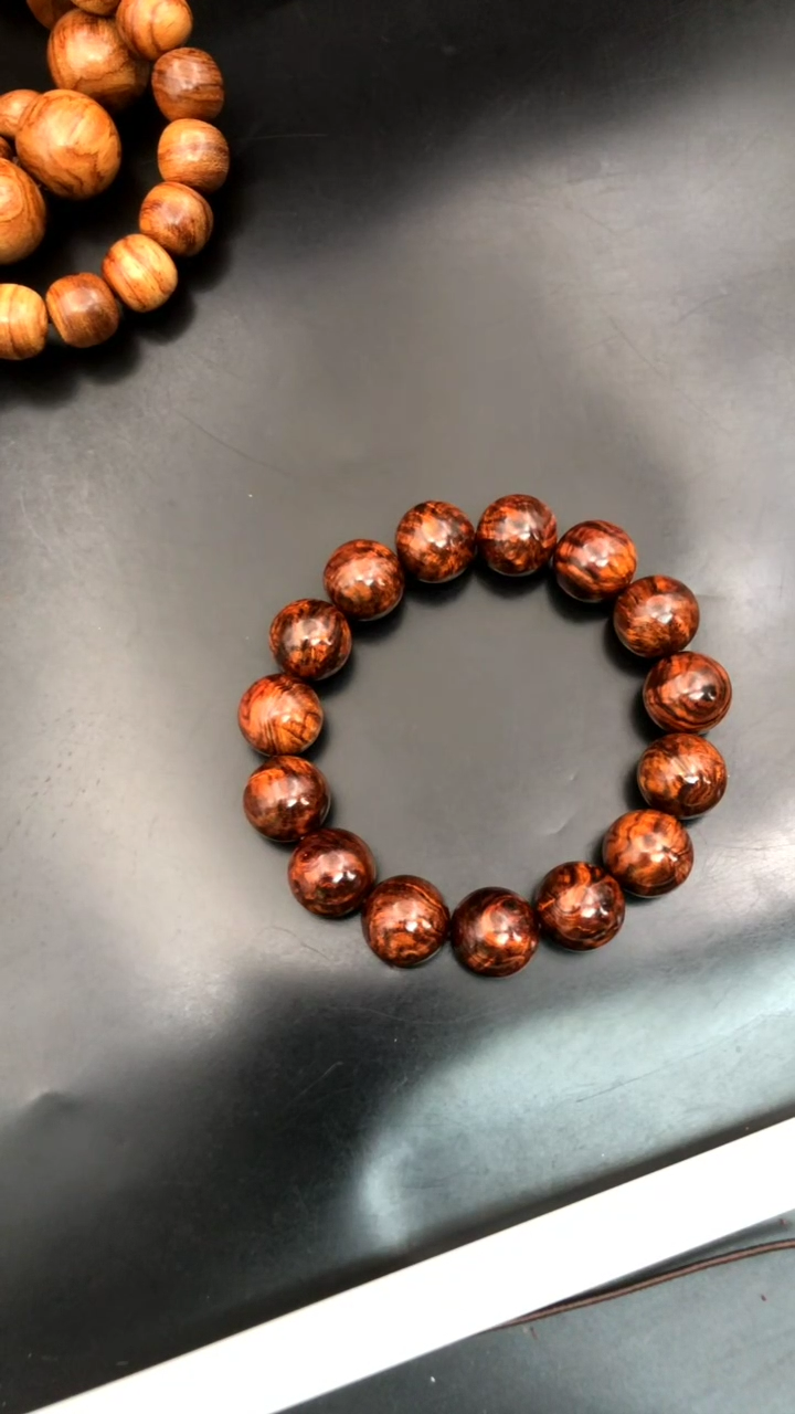 手串/手链黄花梨/降香黄檀海黄紫油梨老料1.5多彩水波瘤精串