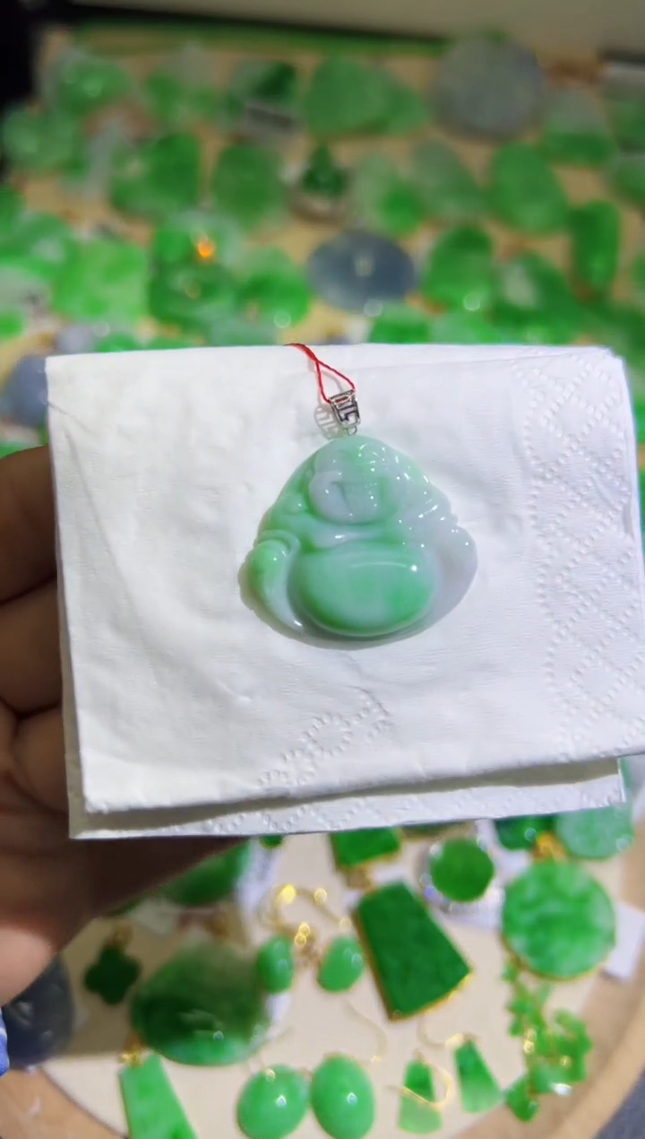 【闪购商品】翡翠颈饰18K金镶嵌Q缅料A货翡翠/支持复检/一件