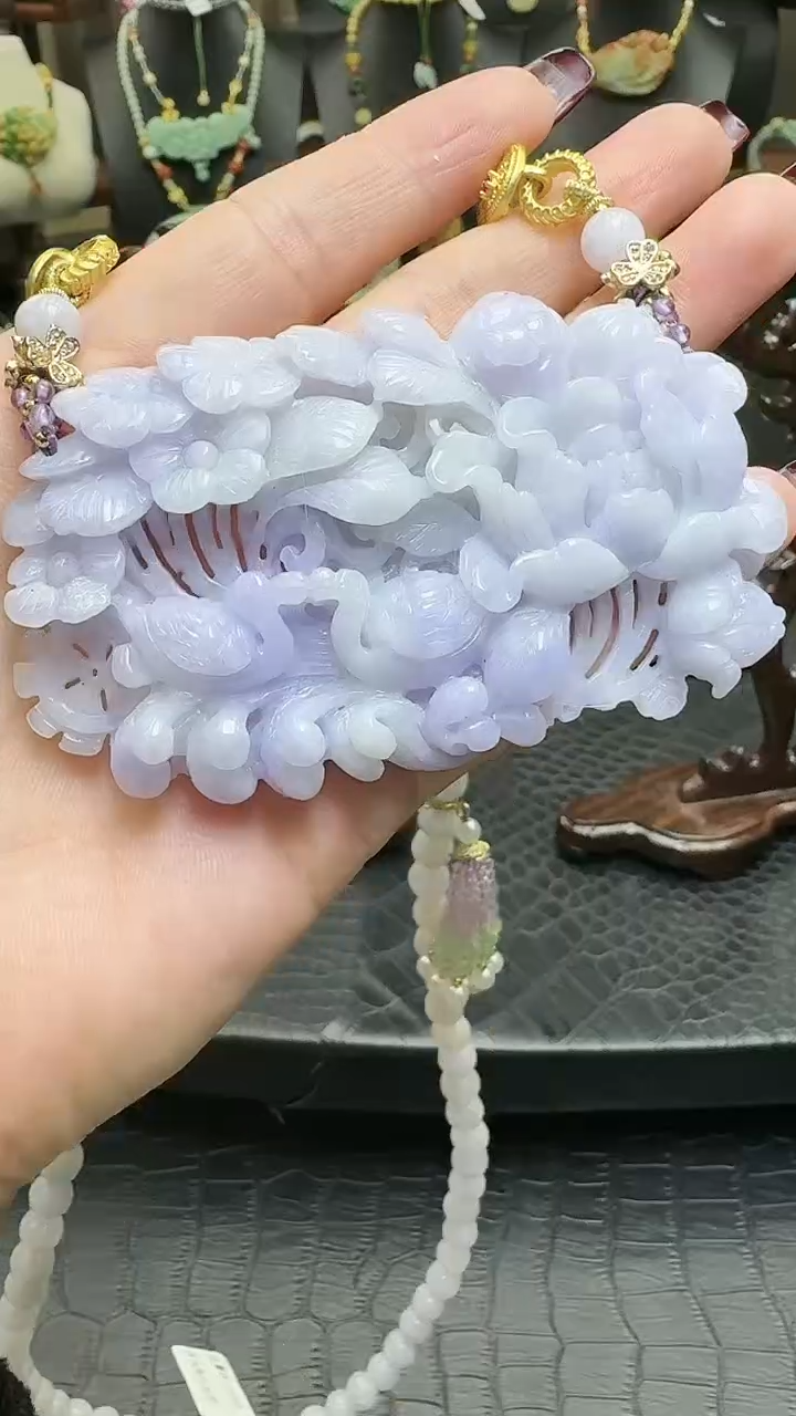 【闪购商品】翡翠颈饰未镶嵌鸳鸯戏水