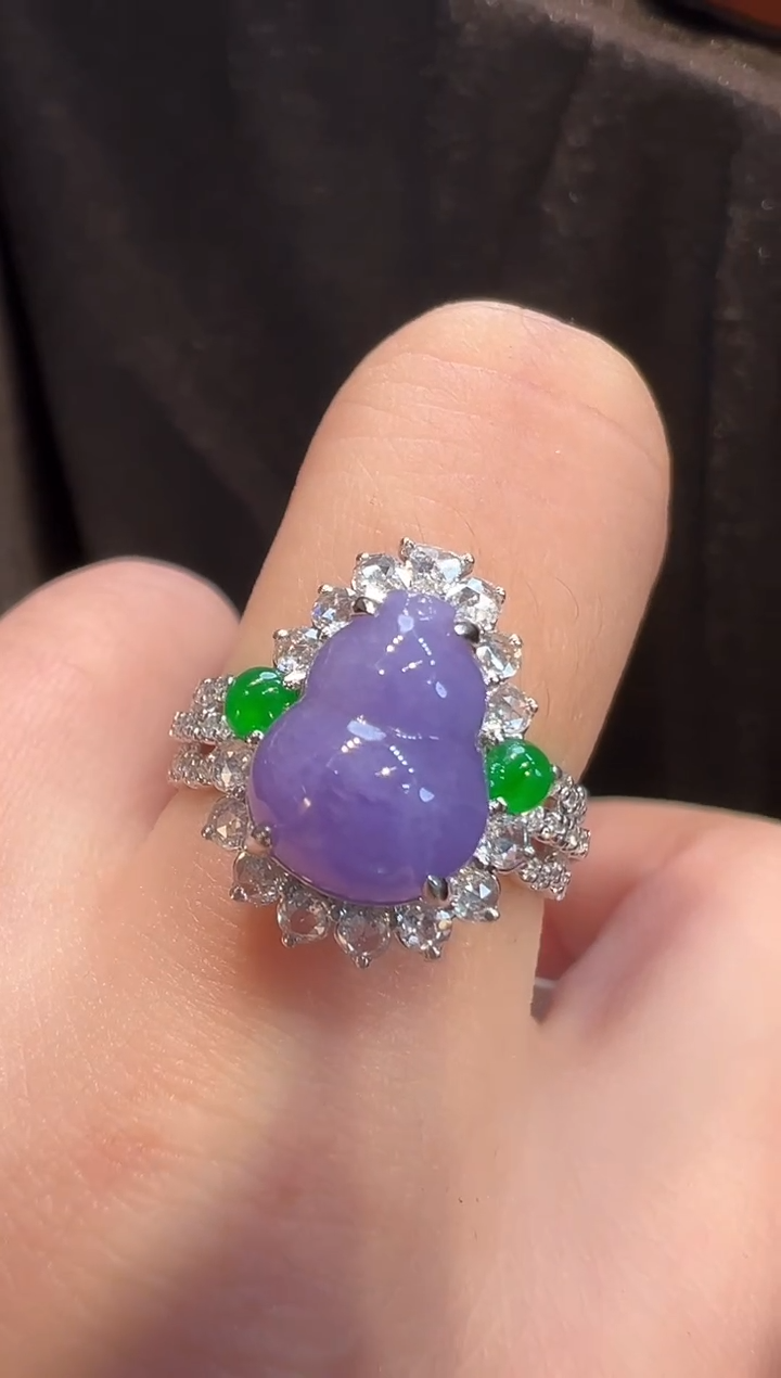 18K金镶嵌戒指翡翠AL6