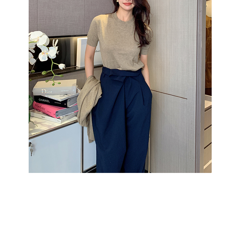  【龍喜儿定制】薄荷黎明 百搭开衫+针织短袖两件套 2263