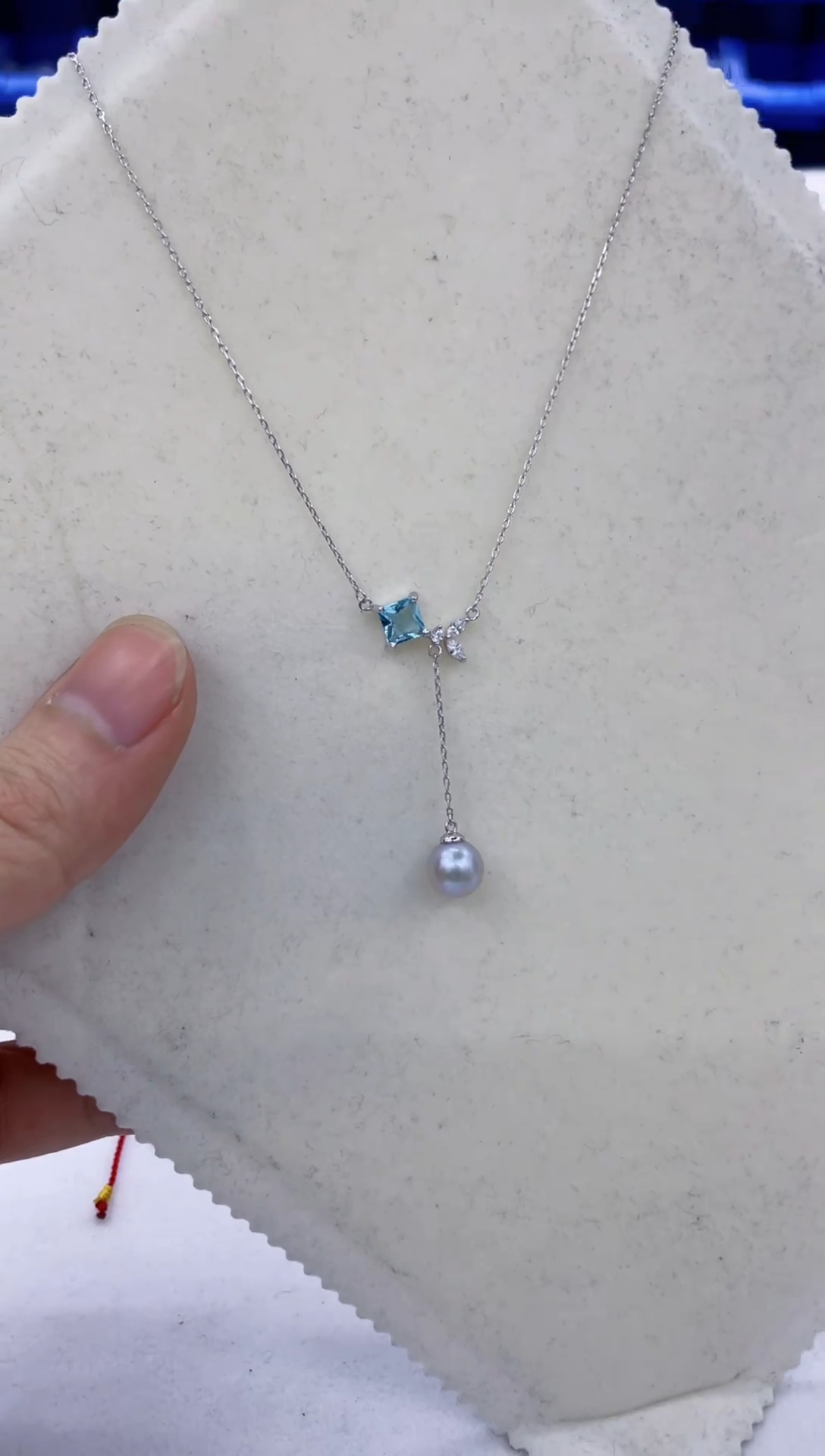 颈饰银S925镶嵌海水珍珠 