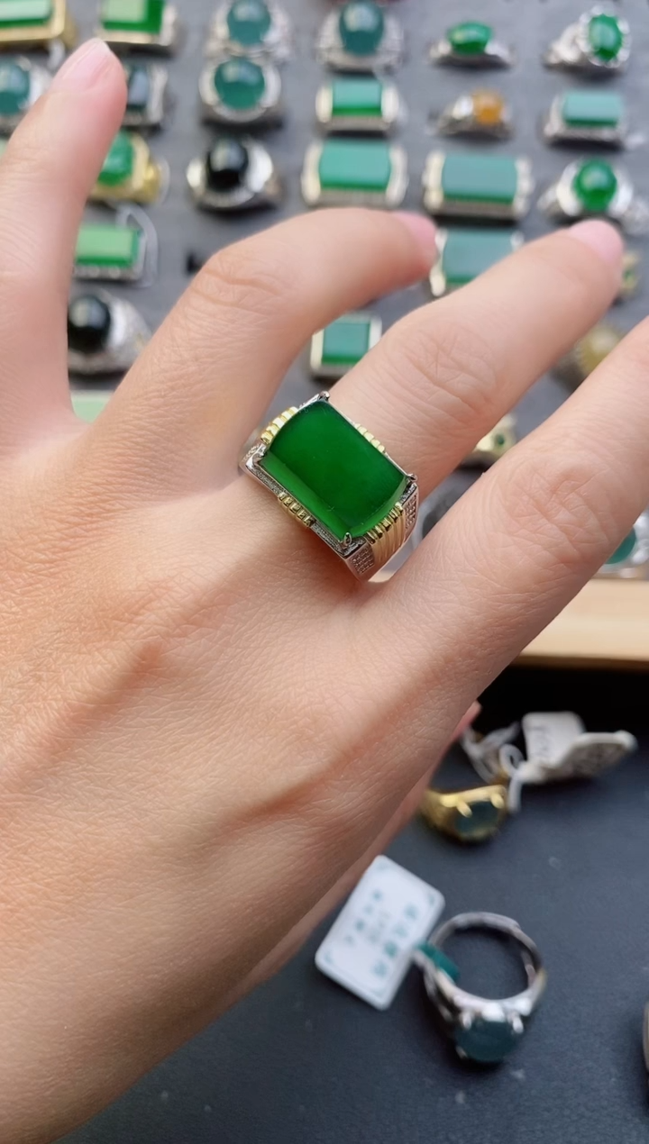 【闪购商品】翡翠戒指银S925镶嵌321321