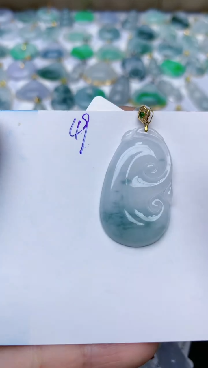 【闪购商品】翡翠颈饰18K金镶嵌天然翡翠A货    49