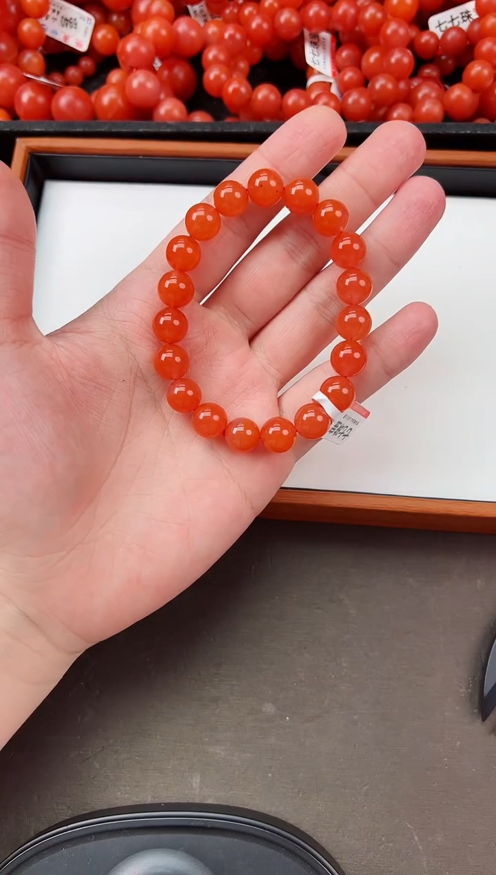 【闪购商品】南红玛瑙手串未镶嵌保山杨柳滴水洞高品亮光手串10+