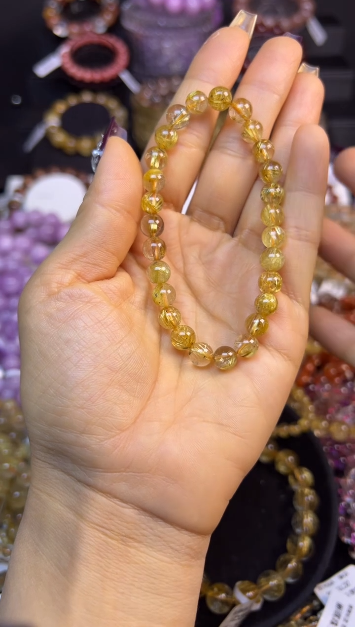 未镶嵌手串水晶金发晶7.7mm