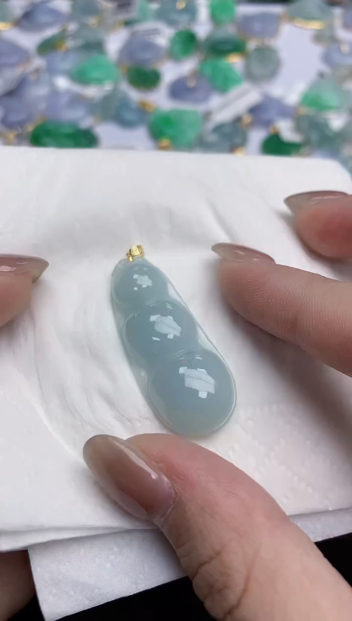 【闪购商品】翡翠颈饰18K金镶嵌天然缅甸翡翠A货