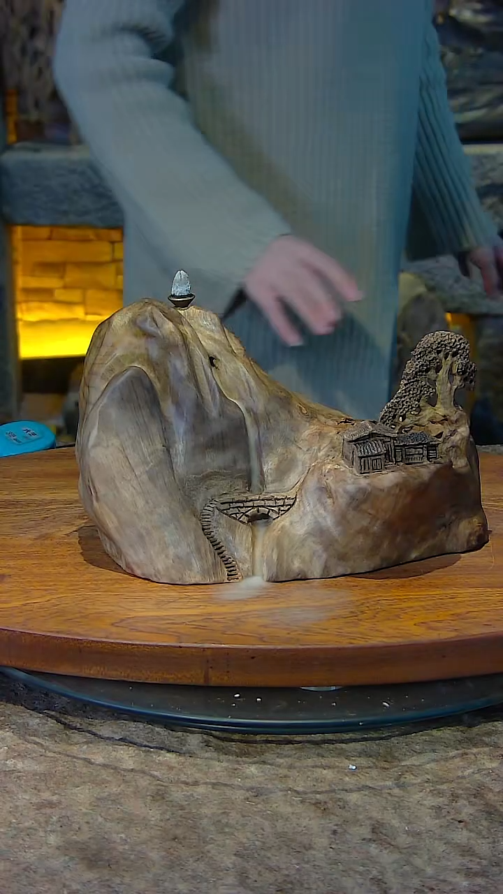 木金丝楠木山水摆件