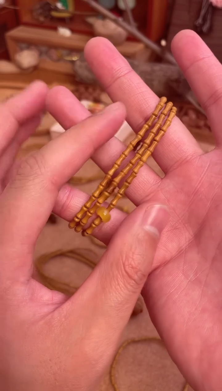 三圈竹节手串一物一拍三圈加黄水晶