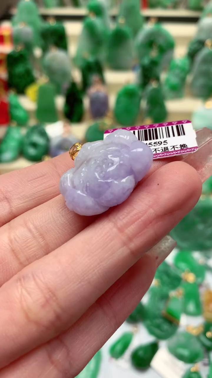 【闪购商品】翡翠颈饰18K金镶嵌挂件