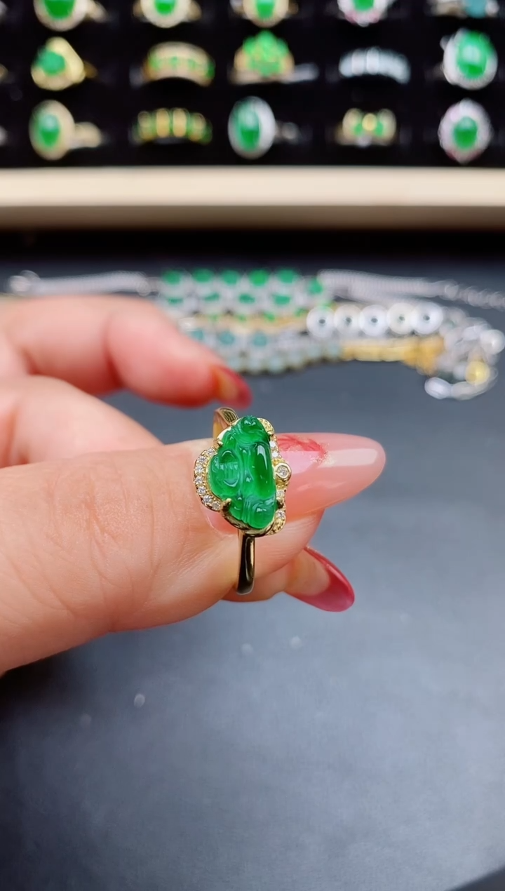 【闪购商品】翡翠戒指银S925镶嵌321321