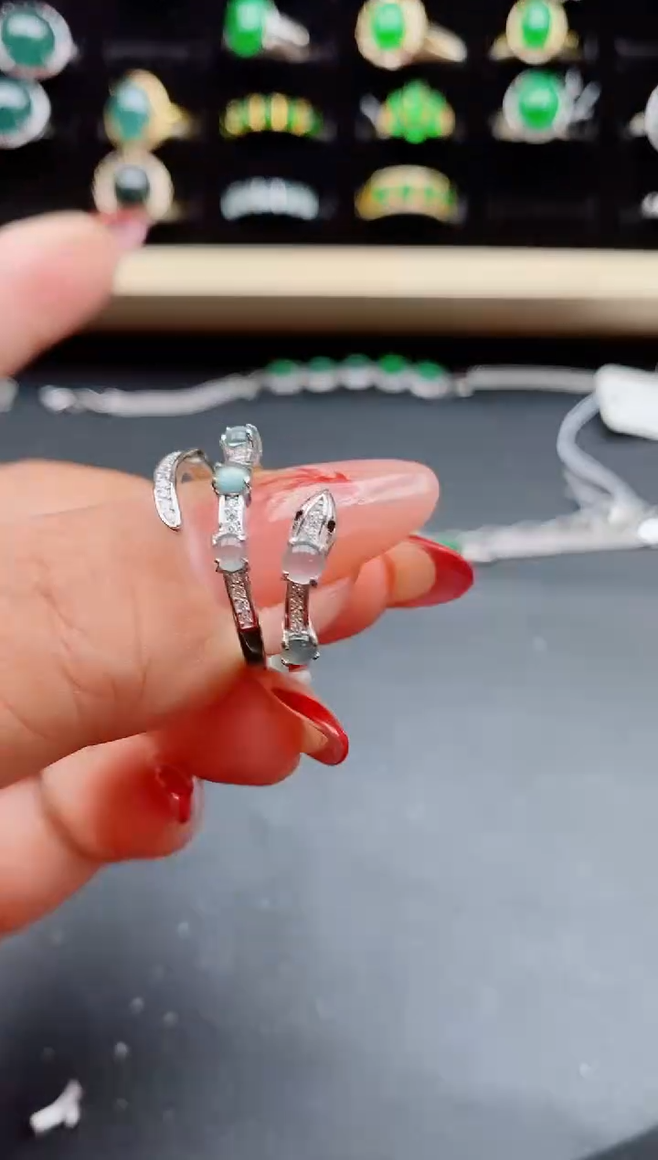 【闪购商品】翡翠戒指银S925镶嵌5085050