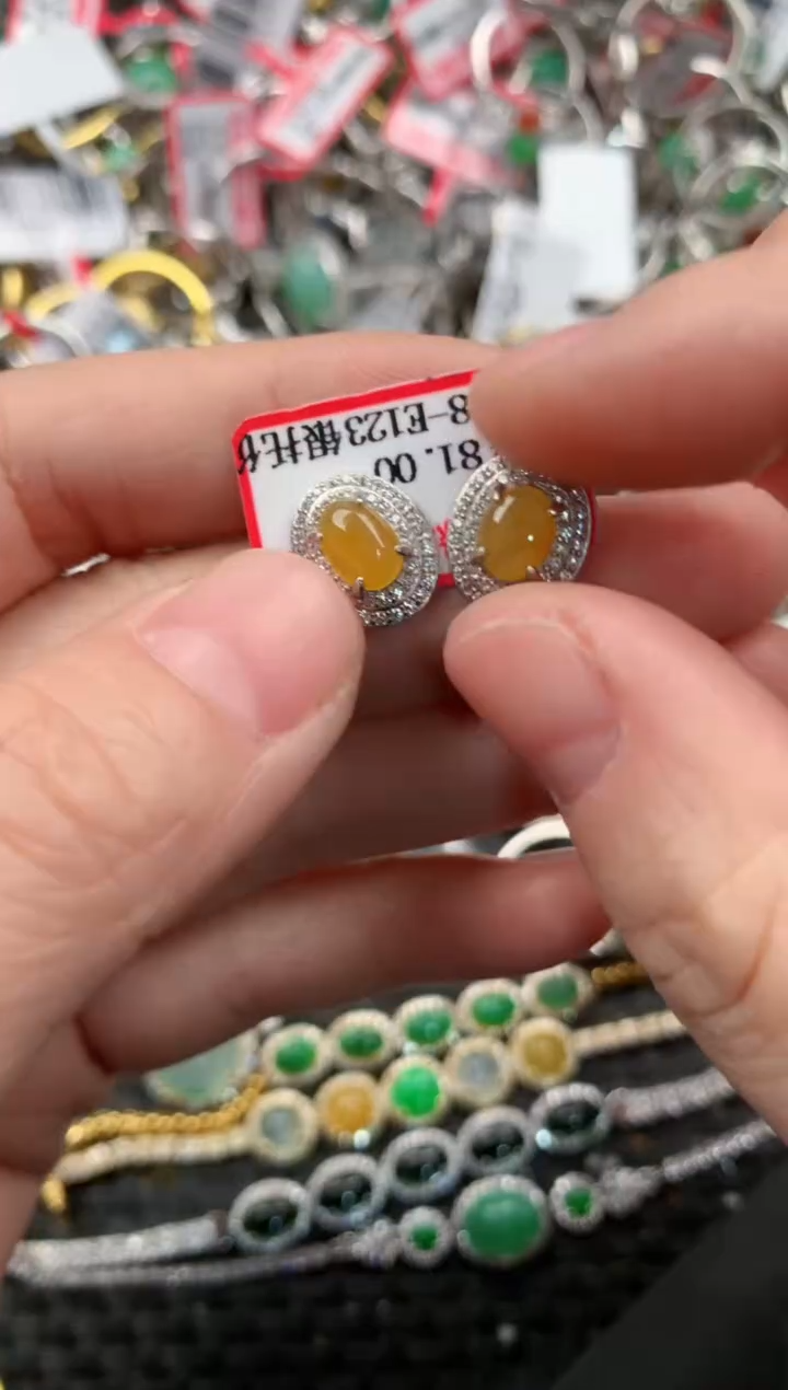 银S925镶嵌戒指翡翠10   5