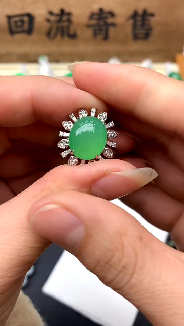 【闪购商品】翡翠戒指18K金镶嵌396-中国好珍宝