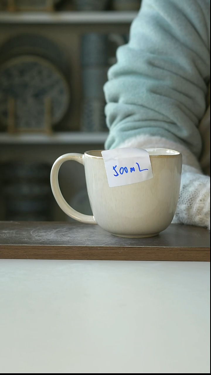 陶瓷奶茶色早餐杯520ml@4-2@