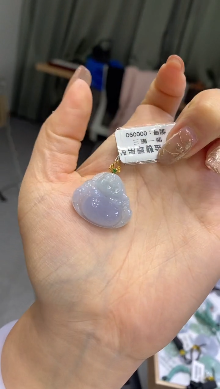 【闪购商品】翡翠吊坠(不含链)18K金镶嵌多人0011301