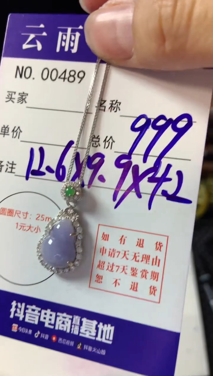 【闪购商品】翡翠颈饰银S925镶嵌翡翠